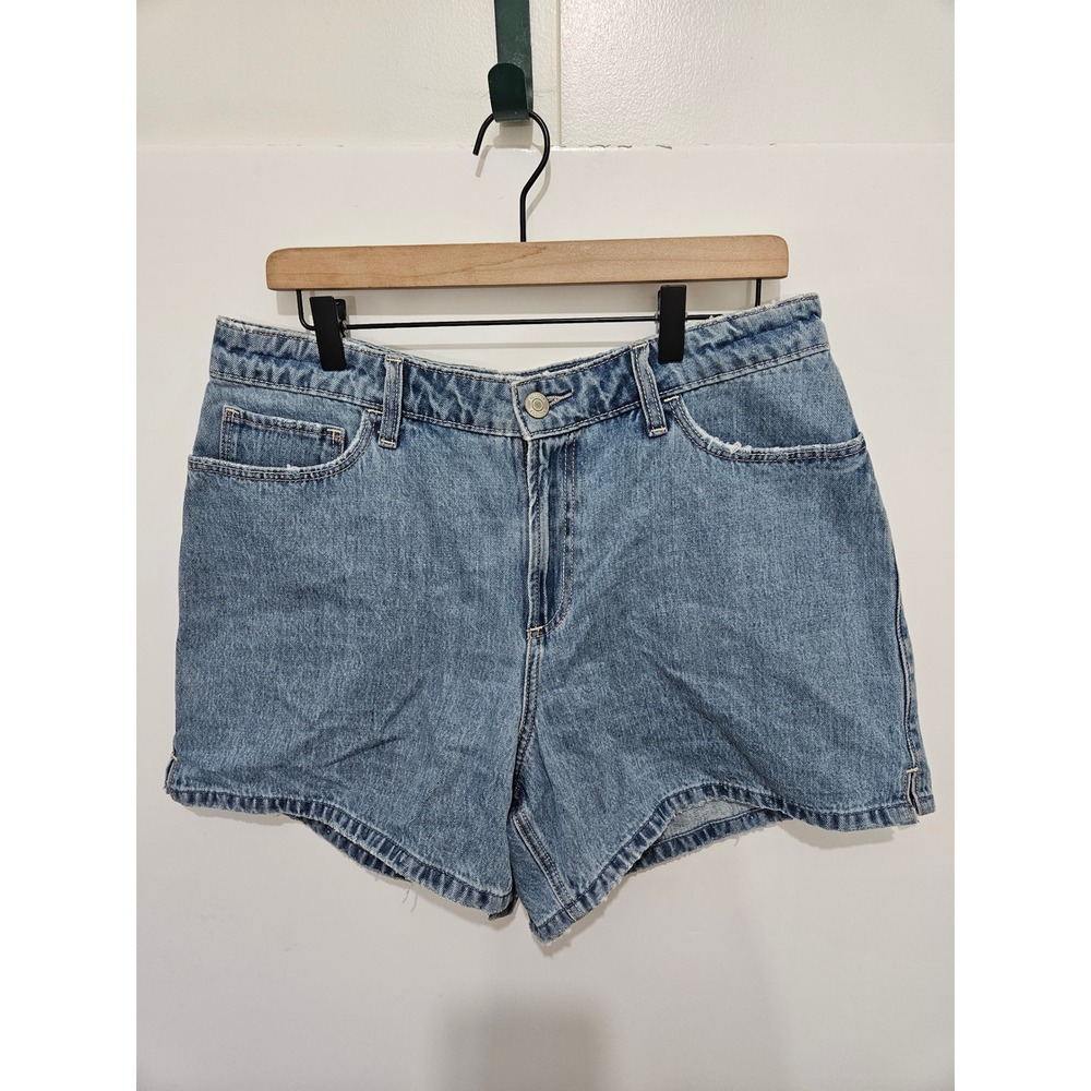 Hollister Curvy High-Rise Relaxed Short Medium Wash Denim Women Size 14 W32